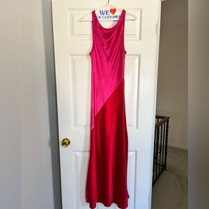 Color Block Satin Dress